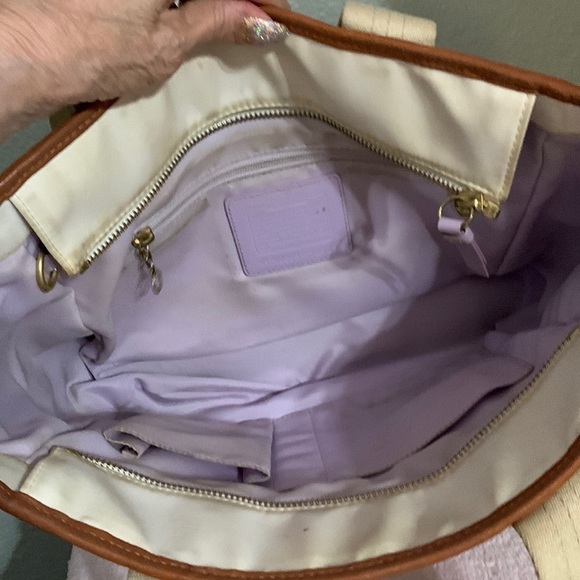 Coach nylon and leather Hampton tote shoulder handbag - Picture 7 of 7